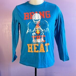 Circo Boys Blue Long Sleeve T-Shirt Football Theme Size M Medium Sports Tee